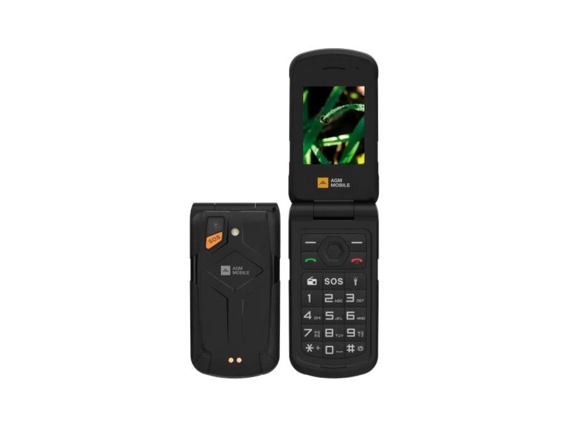 Móvil robusto M10 Flip 4g negro con pantalla AGM de 2,4"