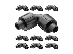 Pack 50 Codo Cinta De Riego Por Goteo 16mm. Manguito Acodado Para Conectar Dos Cintas De Riego, Negro