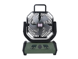 Ventilador ideal para acampar, 20000 mAh, verde, con luz LED y control remoto, recargable por USB, para escritorio o dormitorio, fácil de usar - STELASPLEN