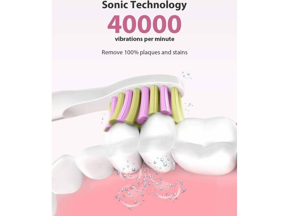 Cepillo de Dientes El ctrico y 7 Recambios FAIRYWILL FW 507 Rosa