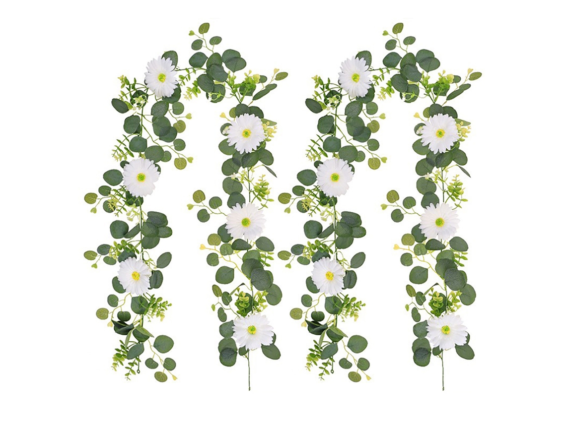 Ramas artificiales de eucalipto (2 unidades) para decoración de interiores, flores de seda para bodas