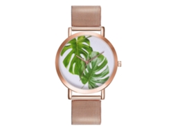 Reloj De Pulsera De Cuarzo De Moda Con Correa De Malla Para Mujer/niña (oro Rosa)