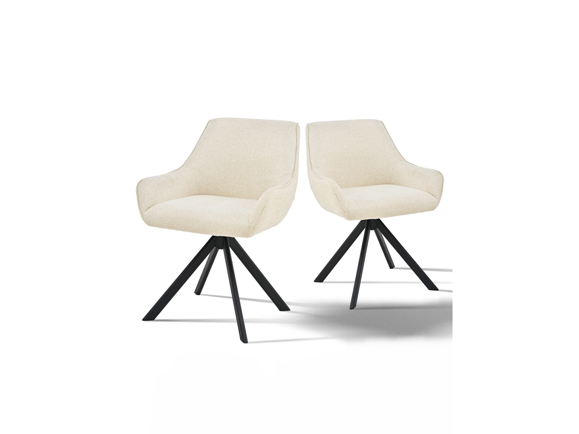 Sillas De Comedor Goeurvant 1178(pack De 2, Crema, Chenilla)