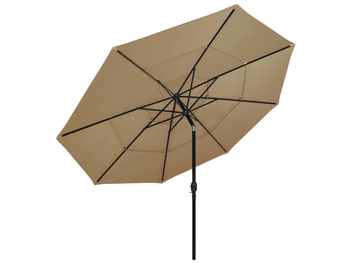 Sombrilla de jardín de 3 niveles con poste de aluminio, gris parduzco Wsd494503 Lovely Home