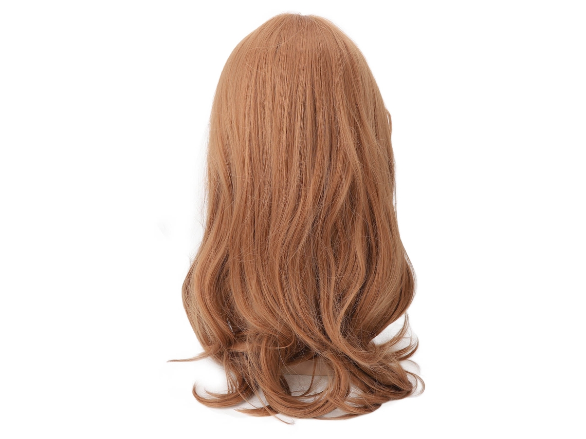 Peluca de pelo largo ondulado para mujer, fibra sintética resistente al calor, con flequillo, ideal para cosplay y fiestas de Halloween.