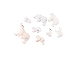 Juego De 8 Figuras De Osos Polares Esmaltadas Pintadas A Mano Para Niños Y Decoración.