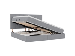 Syfax™ Cama Con Almacenamiento Y Colchón Gris Claro 200 X 200 Cm