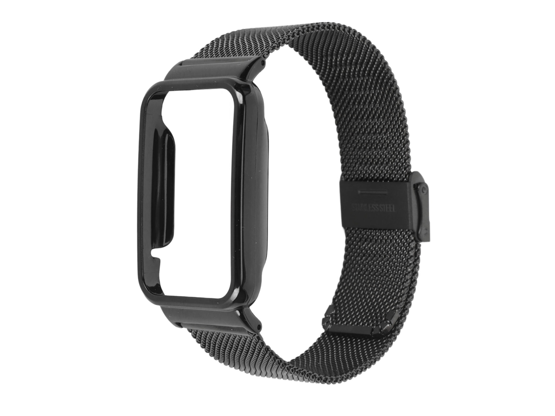 Pulsera De Malla De Acero Inoxidable Con Estuche Protector Para Mi Band 7 Pro Negra