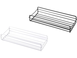 Estante de pared multifuncional para baño y cocina, juego de 2 piezas en hierro, blanco y negro, sin Slowmoose