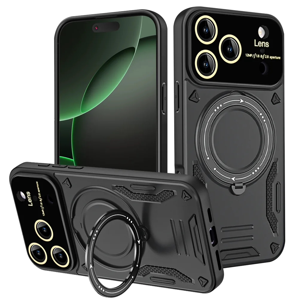 (negro, Iphone 17 Pro) Funda Magnética Giratoria De 360° A Prueba De Caídas Para Teléfono, Protector De Lente Y Cámara
