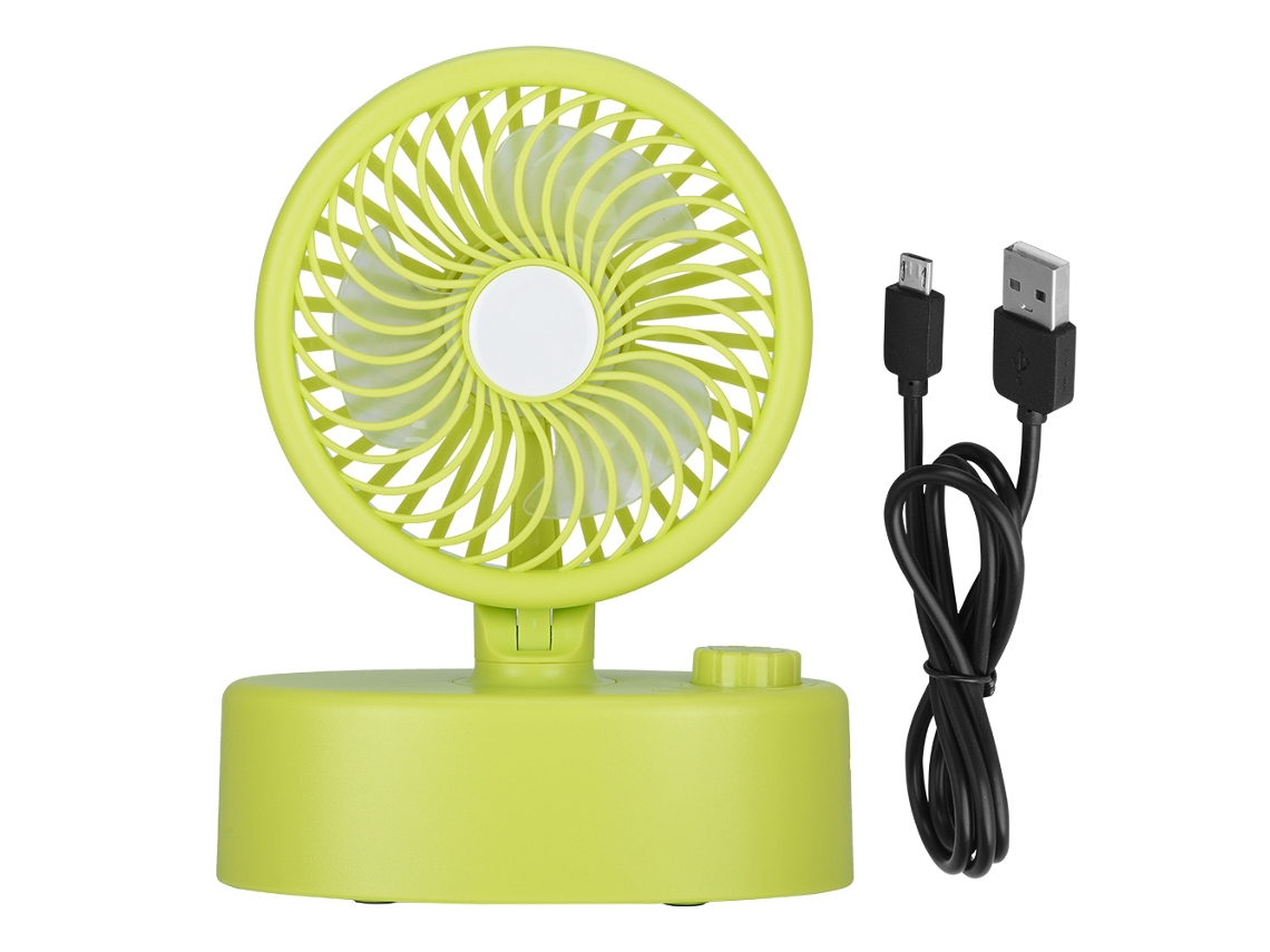 Ventilador Giratorio Oscilante De Viento Fuerte Con Carga Usb Y Enfriador Con Ajuste Continuo Verde
