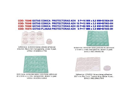 Brinox gotas planas protectoras adh 9 p 17 mmx3.0 mm b7805-0h