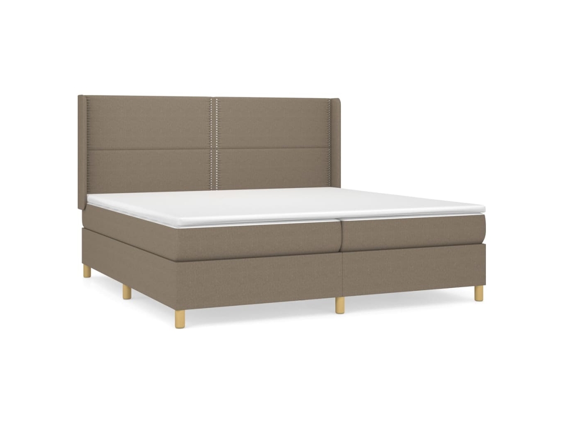 Maison Exclusive - Cama Box Spring Con Colchón Tela Gris Taupe 200x200 Cm