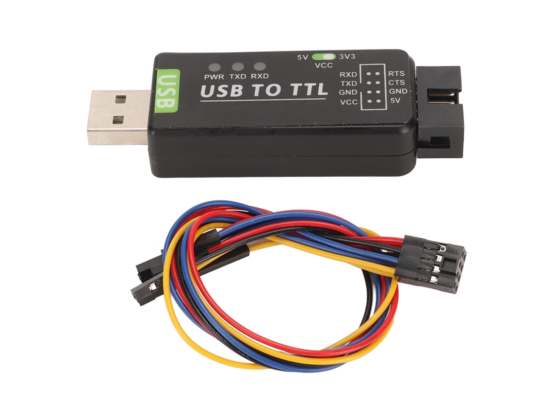 Conversor Usb A Ttl Con Chip Ft232rl Adaptador Industrial Universal Para Múltiples Sistemas Negro