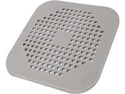 Tapa De Desagüe Cuadrada De 5.4 Pulgadas Para Ducha Cazapelos De Silicona Plana Con Ventosas Antideslizantes Gris/blanco Para Baño Y Cocina
