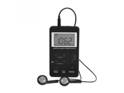 Receptor de radio portátil Ushion estéreo de doble banda AM/FM con pantalla LCD (negro)