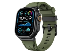 Correa para Apple Watch de 42/41/40/38 mm FWINL de silicona negra con hebilla