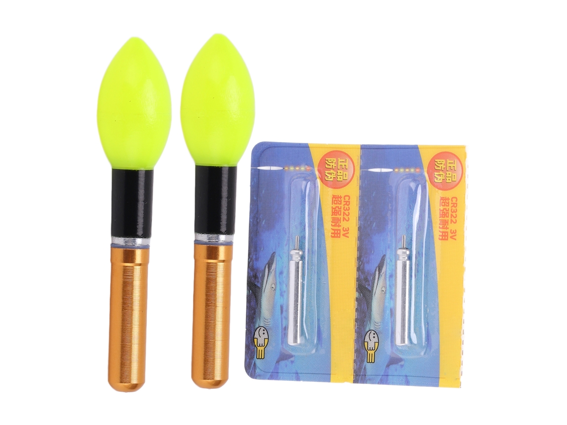 Danu26-2 Piezas Flotadores De Pesca Luminosos Led Para Pesca Nocturna Glowing Bobbers Oro
