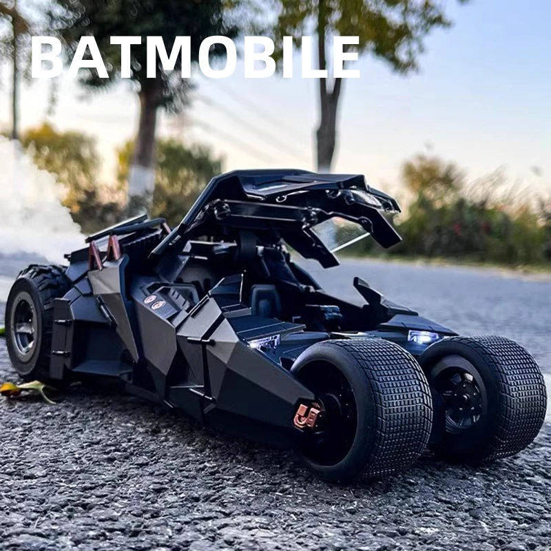 (negro) Batimóvil A Escala 1:24, Modelo De Aleación, Juguete De Metal Fundido A Presión, Con Sonido Y Luz.