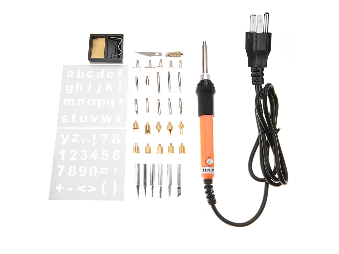 Juego De Herramientas Para Pirograbado De 60 W Con Lápiz Pirograbador Y Accesorios Para Manualidades.