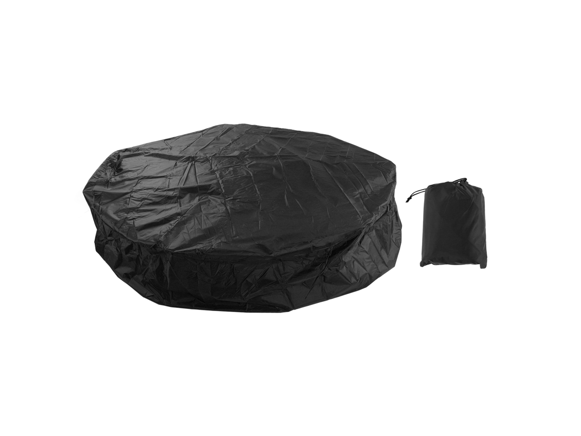 Cubierta Redonda Para Jacuzzi Exterior De 210x30 Cm, Impermeable, De Poliéster Negro.