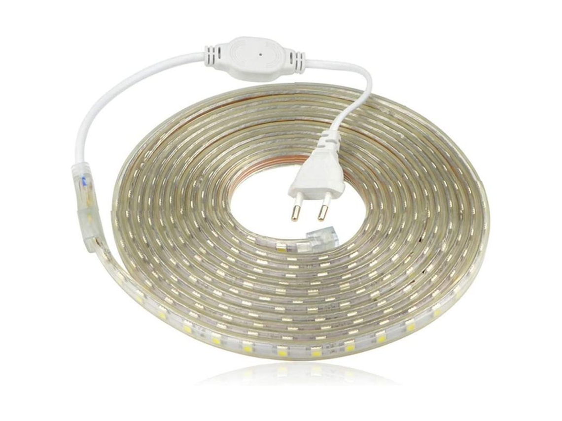Tira De Luz Led 5050, 220 V, Resistente Al Agua Ip65, Luz Blanca Cálida, 5 M Para Uso Decorativo.