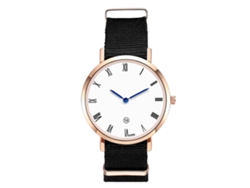 Reloj De Pulsera Analógico De Cuarzo Con Dial Redondo Moda Para Mujer Y Hombre Negro