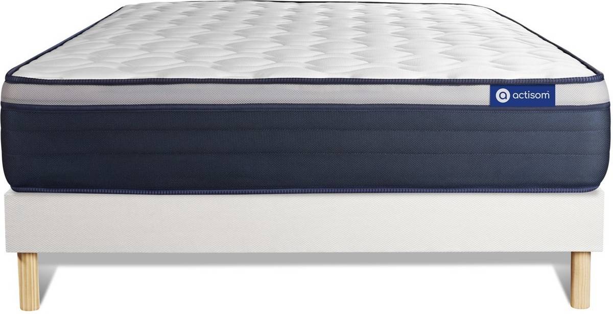 Conjunto de Somier Blanco + Colchón ACTISOM Actiflex Max (200x200 cm - Muelles Ensacados)