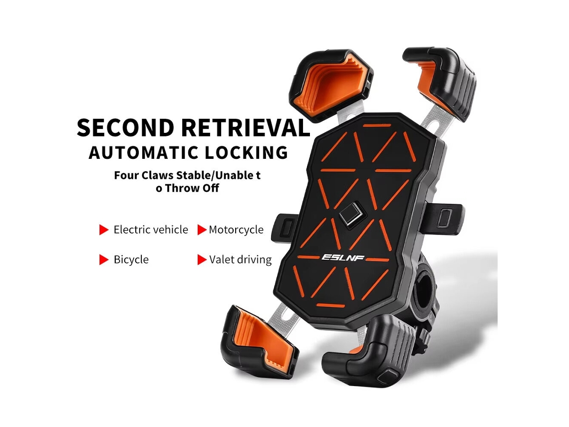 Soporte universal para teléfono móvil para bicicleta Eslnf de 4,5 a 7,2 pulgadas. Se fija firmemente al manillar. Compatible con GPS de motocicleta.