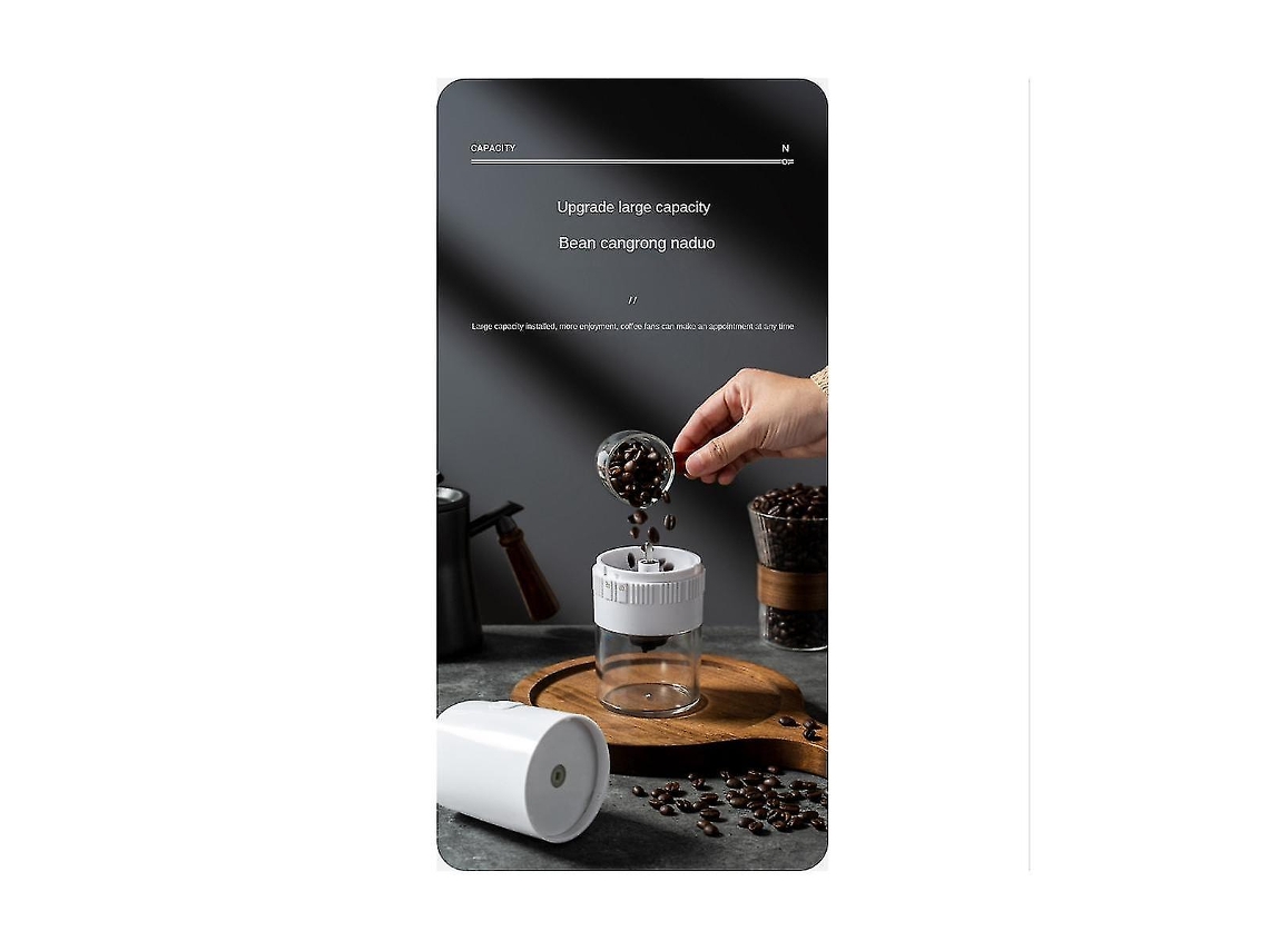 Molinillo de café eléctrico inalámbrico portátil para granos de café, de acero inoxidable. Rosewell