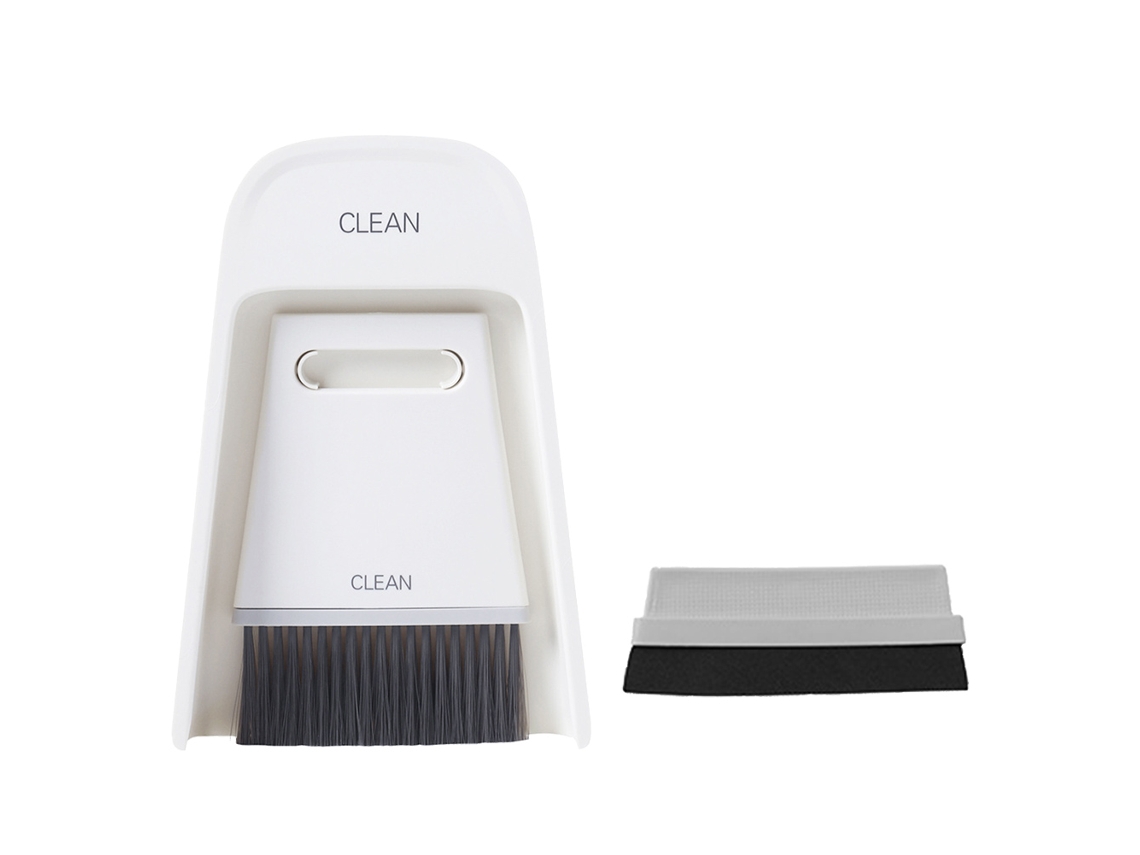 Rebe-set De Escoba Y Recogedor Mini Portátil Herramienta De Limpieza Para Mesa Hogar Cepillo De Limpieza Gris Blanco
