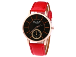 Reloj De Cuero De Cuarzo Estiloso Para Estudiantes Regalo Para Mujer/hombre/niño/novia Rojo
