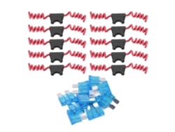 Veloriskku-10 Conjuntos De Fusíveis E Portafusíveis Automotivos Inline De Cobre Sem Oxigênio Com Cabo 16awg 15a Para Carro