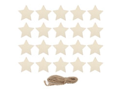 20 Adornos De Estrellas Hechos De Virutas De Madera Natural Suave, Decoración Navideña Para Hacer Tú Mismo.