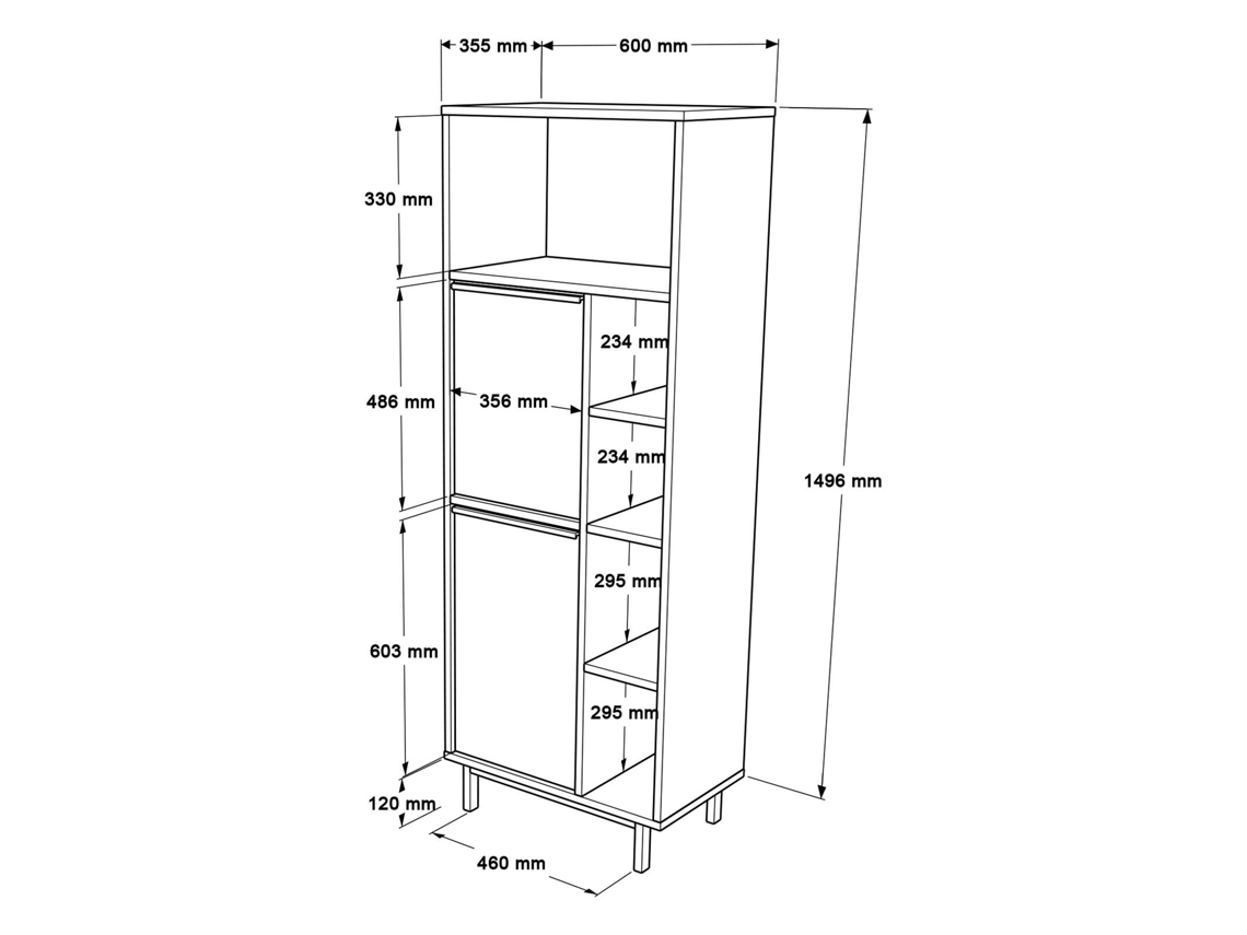 Vitrina FURNLUX Classic Ocean (Blanco, Madera Contrachapada - 60X36X162 Cm)