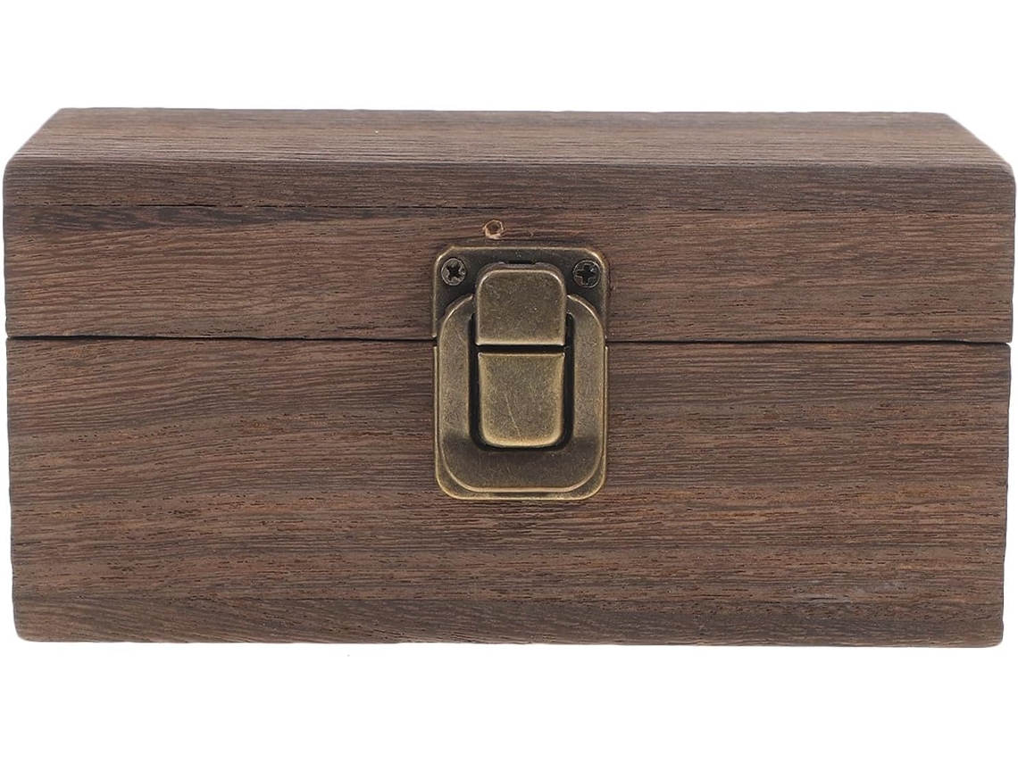 Madera Joyas Collares Ligera Portátil Delicado Estilo Retro Ideal Tocador Práctica Almacenamiento Caja Tapa