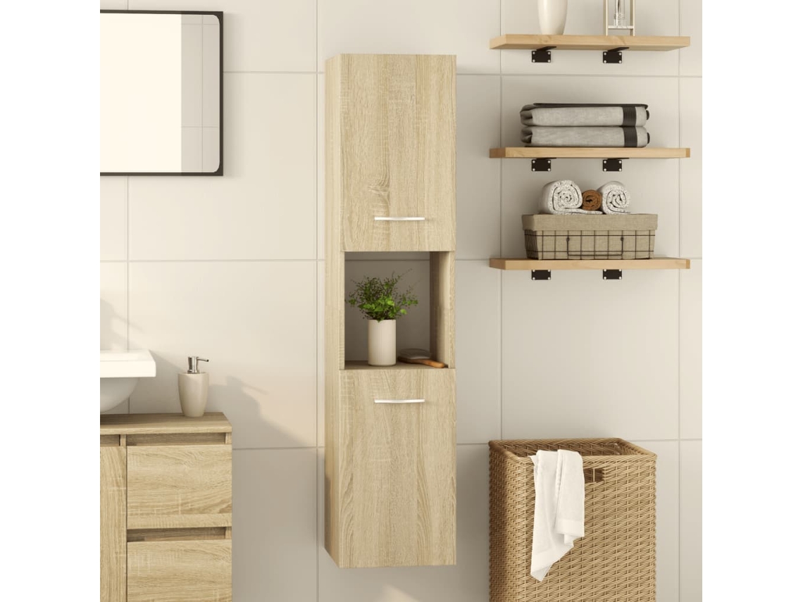 Mueble de baño 30x30x130 cm con encimera de roble Sonoma Wsd24964 Beautiful Home