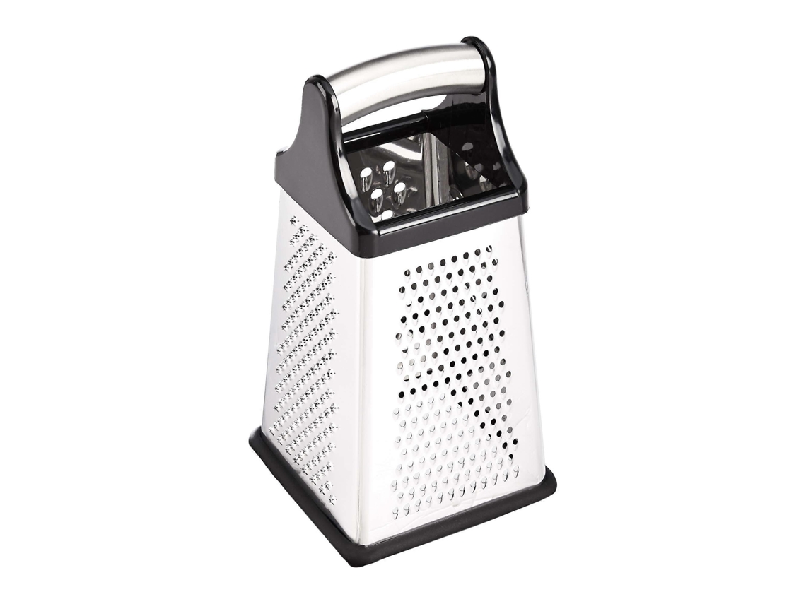 Rallador De Acero Inoxidable De 4 Lados Con Compartimento De Almacenamiento, 24 Cm