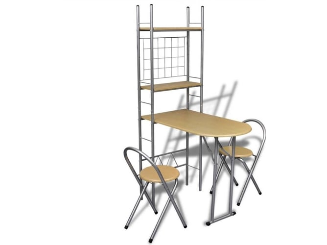 Conjunto Vidaxl Desayuno 2 sillas set plegable para el dos juego muebles barra