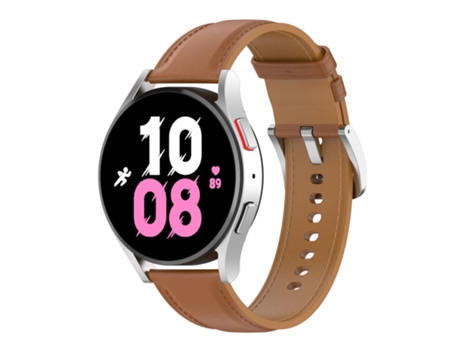 Correa de reloj inteligente para Samsung Galaxy Watch 5 de 40 mm Correa de cuero premium (marrón claro)