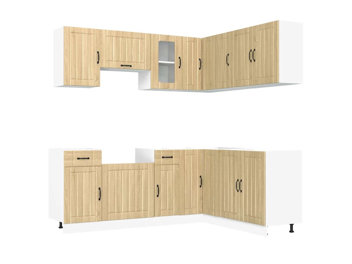 Maison Exclusive - Mueble Cocina Lucca Roble Sonoma 11 Pzas Madera Contrachapada