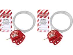 Cable doble antirrobo con cerradura ajustable, acero recubierto de vinilo para facilitar el mantenimiento. SFUSHOS