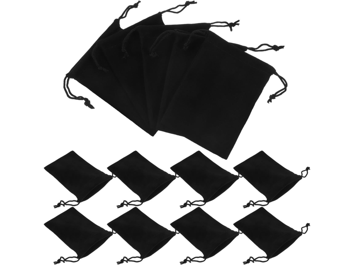 Juego 25 Bolsitas Negras Cordón Joyas Elegantes Prácticas Ideales Empaquetar Artículos Proteger Objetos