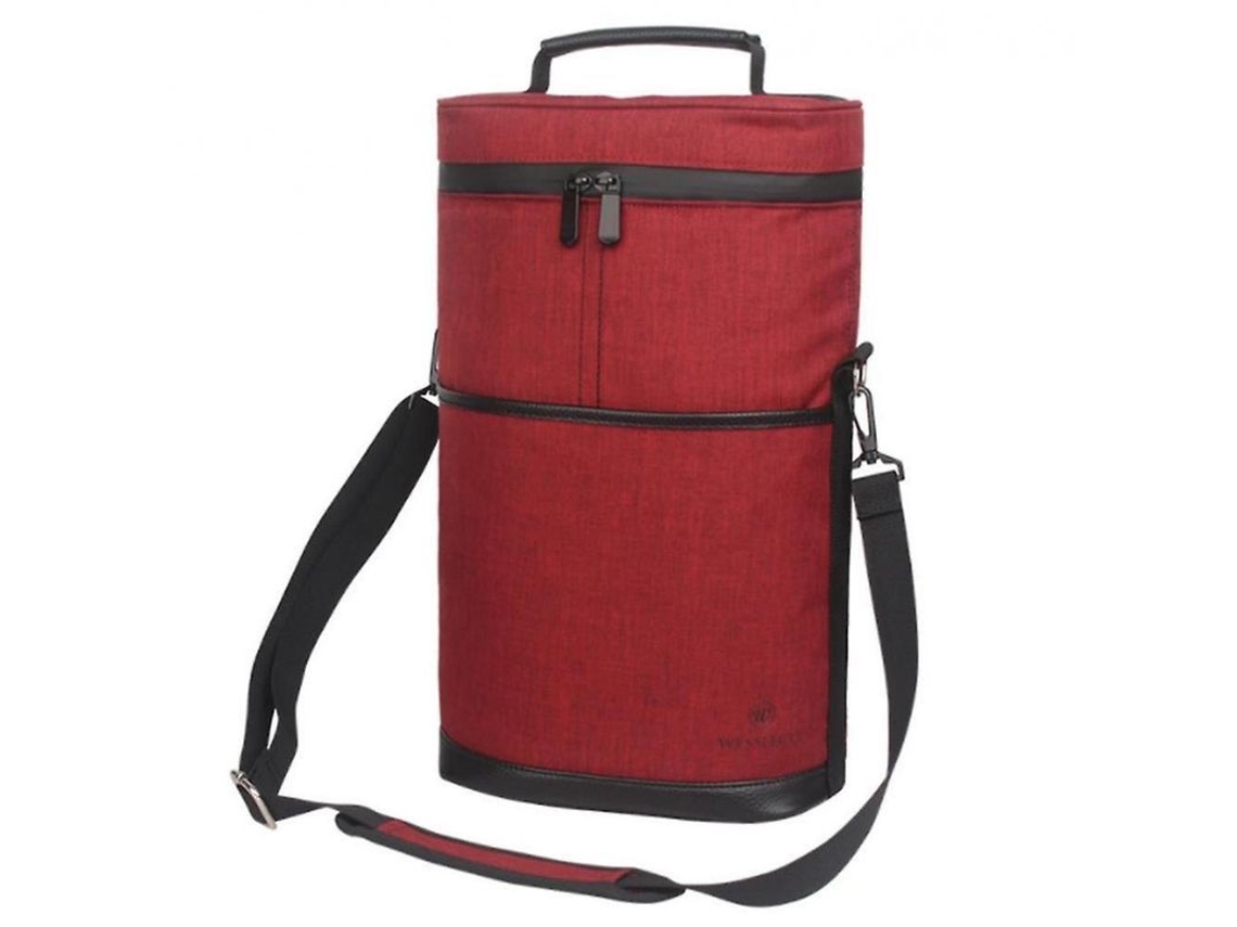 2026da-bolso Isolado Portátil Para 2 Botellas De Vino Resistente Al Escape Con Correa Ajustable Y Diseño Elegante Rojo