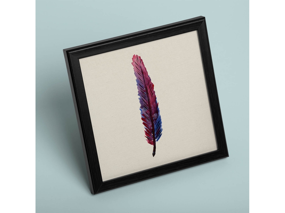 Póster NACNIC de Flores y Naturaleza. Cuadrada Plumón Fresa, Ilustrada con Dibujos A Color.