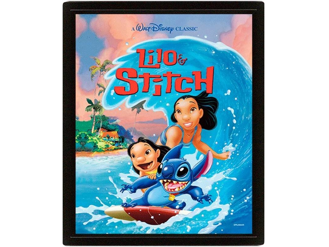 Póster 3D PYRAMID Disney Lilo y Stitch - Surf (26 x 20 cm)