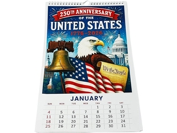 Calendario de pared del año 2026, calendario de pared conmemorativo del 250.º aniversario de América | Gokoco