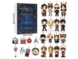 Caja sorpresa con calendario navideño, moneda de la diosa de Stray Kids, adorno colgante para árbol de Navidad