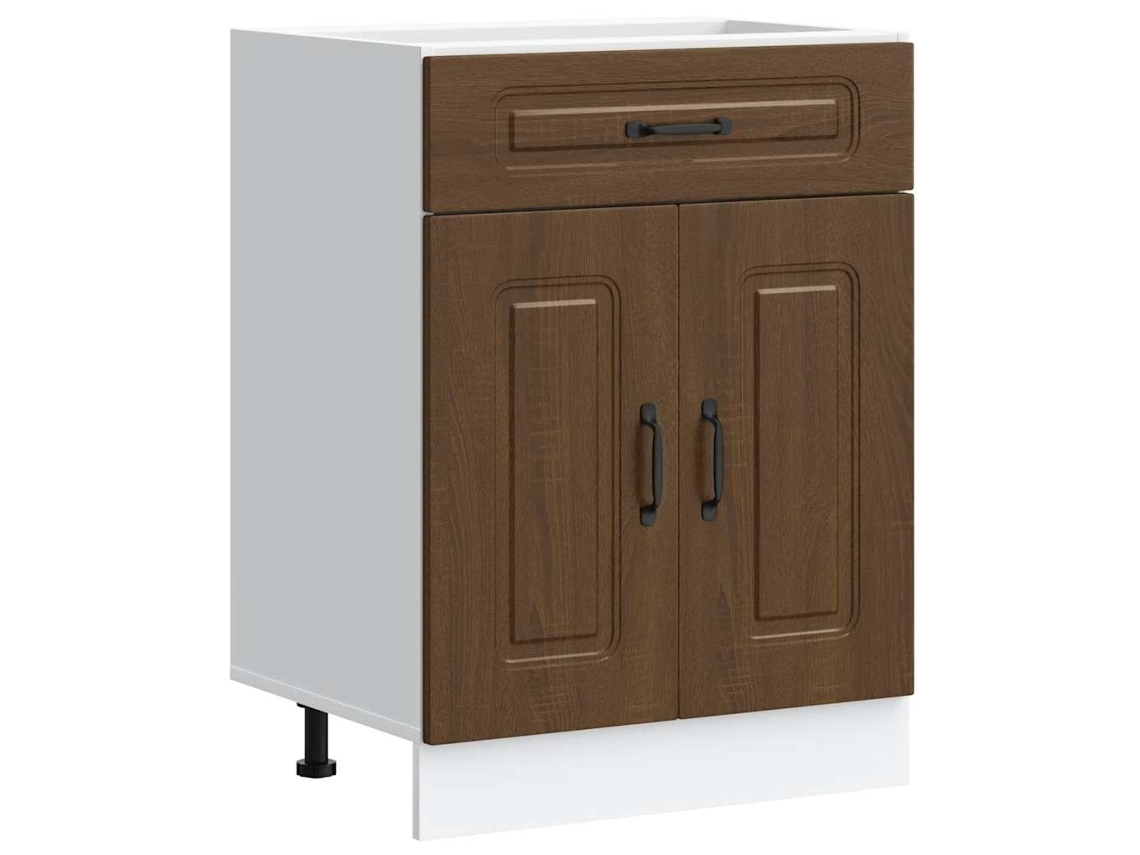 Kalmar Brown MAISON EXCLUSIVE Mueble de cocina bajo en madera de roble