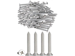 100 Tornillos Autoperforantes M4 X 30mm De Acero Inoxidable 316 Cabeza Plana Phillips Para Madera Y Diy